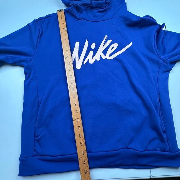 Nike Sweatshirt Womens Small Blue Hoodie Pockets Stretch Active Sporty Comfort - Picture 11 of 13